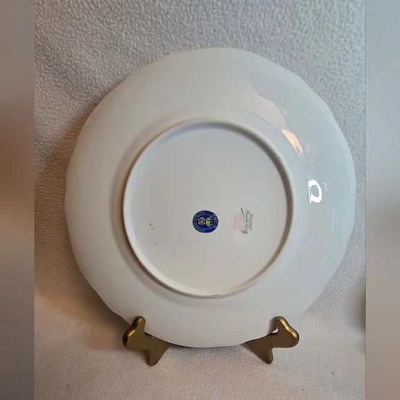 Vintage The Orginal Bridal Rose Dinner Plate Set with Gold Trim - Picture 4 of 8